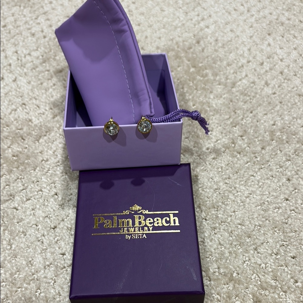 Gold with CZ diamond earrings